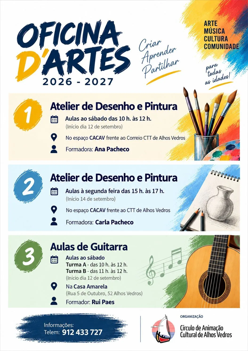 Cartaz da Oficina d'Artes 2026–2027